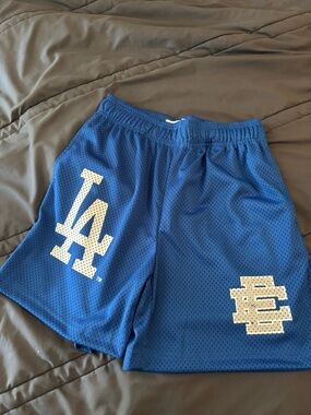Eric Emmanuel Blue LA Mesh Athletic Shorts